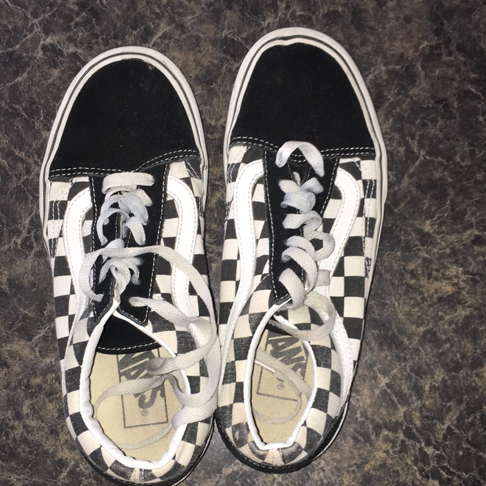 Size 7 Vans Black and White Checkered